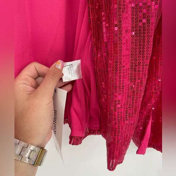 Amy Lynn Plunge Neck Sequin Blazer Size Large - Picture 12 of 14